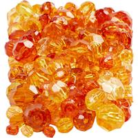 Creativ Company Facet kralen, afm 4-12 mm, gatgrootte 1-2,5 mm, ca. 860 stuk, geel (32227), 250 gr/ 1 doos
