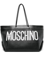 Moschino sac à main à logo imprimé - Noir - thumbnail