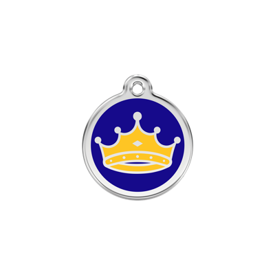 King's Crown Navy roestvrijstalen hondenpenning small/klein dia. 2 cm - Reddingo
