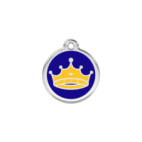 King's Crown Navy roestvrijstalen hondenpenning small/klein dia. 2 cm - Reddingo