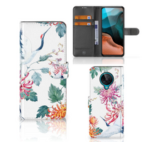 Xiaomi Poco F2 Pro Telefoonhoesje met Pasjes Bird Flowers - thumbnail
