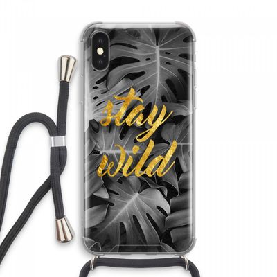 Stay wild: iPhone XS Max Transparant Hoesje met koord