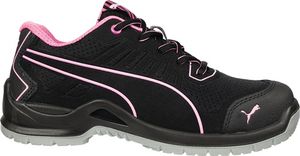 Puma Dames-veiligheidsschoen | maat 38 zwart/roze | S1P SRC ESD EN ISO 20345 | microvezel/mesh | 1 stuk - 64.411.0-38 64.411.0-38