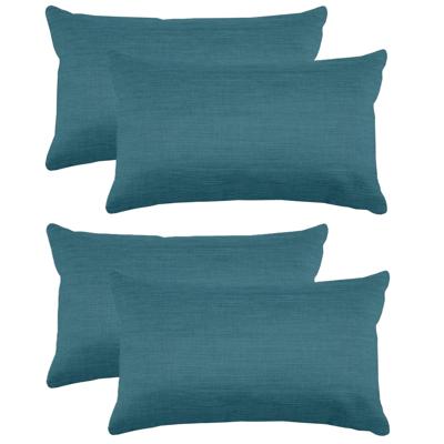 Stof Textile sierkussen Bea - 4x - petrol blauw - 30 x 50 cm - bank kussens - polyester