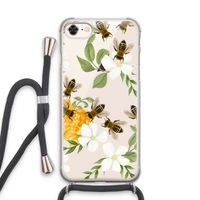 No flowers without bees: iPhone 8 Transparant Hoesje met koord