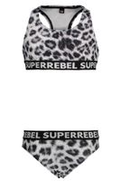 SUPERREBEL Meisjes bikini sportief - Luipaard grijs AOP - thumbnail