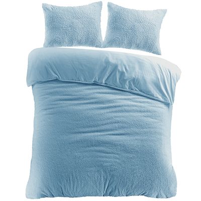 Papillon Zacht & Fluffy Teddy Dekbedovertrek Balou Blauw-1-persoons (140 x 200/220 cm)