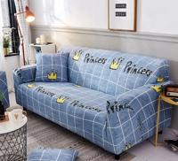 Sofa covers all-inclusive slip-resistente sectionele elastische volledige Bank cover sofa cover en kussensloop specificatie: vier zits + 2 pc's kuss