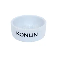 Boon Konijn Voerbak Steen Wit Ø12cm - thumbnail