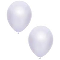 Feest ballonnen - metallic wit - 10x stuks - 30 cm - verjaardag versiering