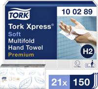 Handdoek Tork H2 100289 Premium 2laags 21,2x25,5 cm 21x150st