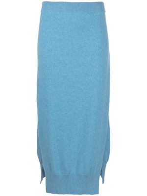 Barrie jupe en maille à taille haute - Bleu