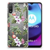 Motorola Moto E20 | E40 | TPU Hoesje | Flamingo Palms