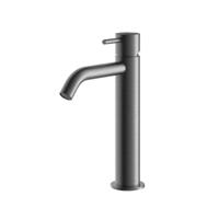 Hotbath Archie - Wastafelmengkraan - zonder Waste - Laag - Geborsteld Gunmetal PVD - Opbouw - Messing - V02