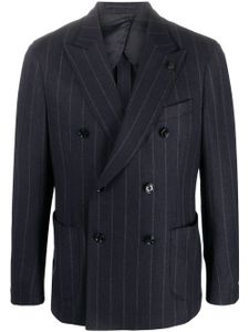 Lardini blazer rayé à boutonnière croisée - Bleu