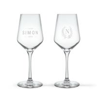 Witte wijnglazen graveren - Kristalglas - 2 stuks