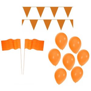 EK voetbal feestpakket met oranje versiering en decoratie   -