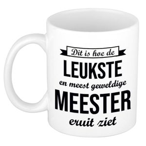 Leukste en meest geweldige meester cadeau koffiemok / theebeker wit 300 ml