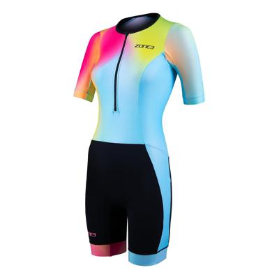 Zone3 Activate plus korte mouw trisuit neon/zwart dames