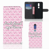 Nokia 7.1 Portemonnee Hoesje Flowers Pink DTMP - thumbnail