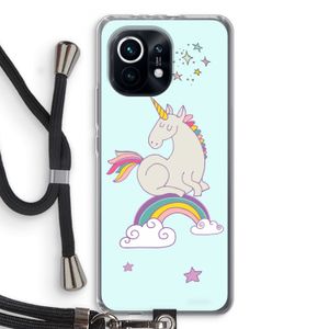Regenboog eenhoorn: Xiaomi Mi 11 Transparant Hoesje met koord