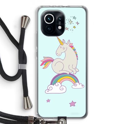 Regenboog eenhoorn: Xiaomi Mi 11 Transparant Hoesje met koord