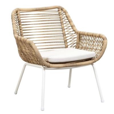 Leen Bakker - Loungestoel Grand - Wicker Naturel - 78x73x71 Cm - Metaal/Wicker - Beige