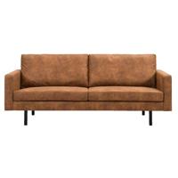 Leen Bakker - Bank Collin 2,5-zits - Cognac - Lederlook - Bruin - 210x88x88 Cm