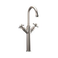 Crosswater Belgravia Wastafelkraan - hoog - zonder waste - uitloop 16.8cm - kruisgreep - geborsteld nikkel BL118DNL Crosswater Belgravia Wastafelkraan - hoog - zonder waste - uitloop 16.8cm - kruisgreep - geborsteld nikkel BL118DNL