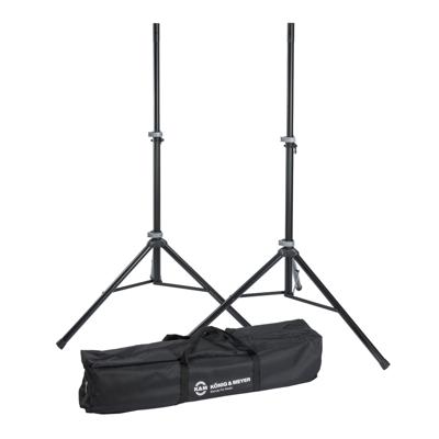 K&M 21459 luidspreker statief set met 2 statieven & tas zwart