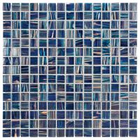 Mozaïek Amsterdam Goud 32.2x32.2 cm Glas Met Goud Ader En Donkerblauw The Mosaic Factory
