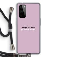 gij moogt er zijn: OnePlus 9 Pro Transparant Hoesje met koord