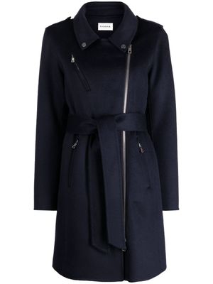 P.A.R.O.S.H. manteau Leak à taille ceinturée - Bleu