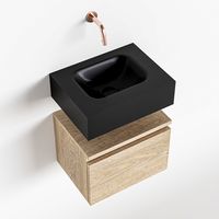 Toiletmeubel Mondiaz Andor | 40 cm | Meubelkleur Washed oak | Lex vrijhangend wastafel Urban Midden | Zonder kraangat
