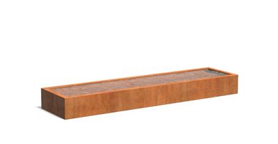 Cortenstaal vijverbak 400x100x40cm.
