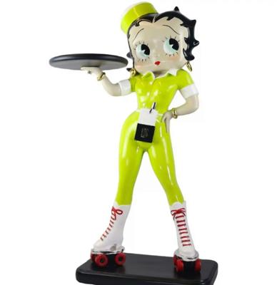 Betty Boop Statue Serveerster Geel Glitter 98 cm