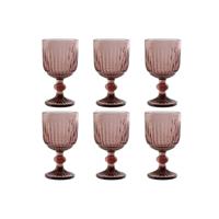 Set van bekers Home ESPRIT Roze Kristal 8 x 8 x 14,5 cm (6 Stuks)