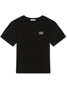 Dolce & Gabbana Kids t-shirt en coton à patch logo - Noir