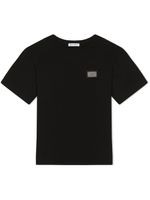 Dolce & Gabbana Kids t-shirt en coton à patch logo - Noir