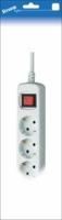 Stroomlijn TCD RA | 6-voudig | 3m snoer | wit | met schakelaar | 3x1qmm | max. 2500W - 66720121