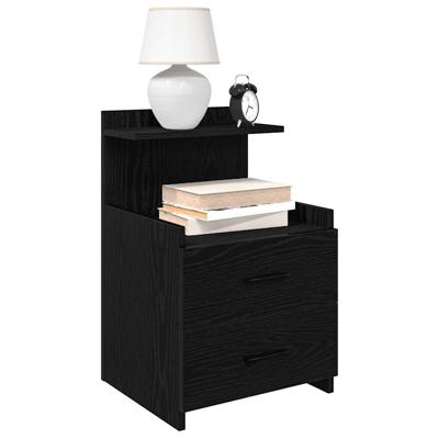 Nachtkastjes 2 st met 2 lades 40x36,5x62 cm zwart