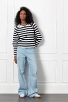 Studio Anneloes Jasmijn Stripe Cardigan 12583 Vest 1169 Off White/dark Blue