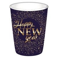 Bekers "Happy New Year" blue/gold (8st)