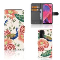 Telefoonhoesje | Met pasjeshouder | voor OPPO A54 5G | A74 5G | A93 5G Pink Peacock