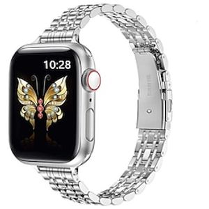 sieraden armband Compatibel met: Apple Watch-horlogebandje 38mm 40mm 41mm 42mm 44mm 45mm 49mm Dames Schitteren Kristal Roestvrij staal Vervangende horlogeband voor iwatch Series Ultra 8 7 SE 6 5 4 3 Lightinthebox