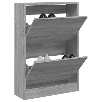 VidaXL Schoenenkast 60x21x87,5 cm bewerkt hout grijs sonoma eikenkleur