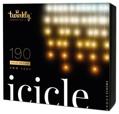 190 AWW LEDs Icicle Lights - Generation II - Twinkly
