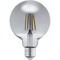 LED Filament Lamp E27 - 6W - Warm Wit 3000K - Rookkleurig Aluminium
