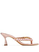 Vanina mules Clochette 70 mm à ornements en cristal - Rose