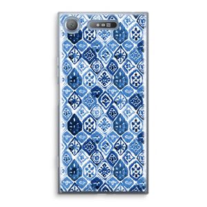 Blauw motief: Sony Xperia XZ1 Transparant Hoesje